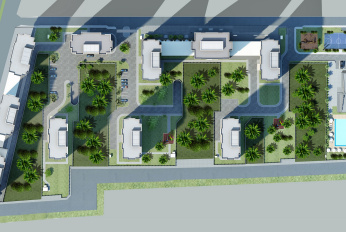 Modern family complex with extensive infrastructure