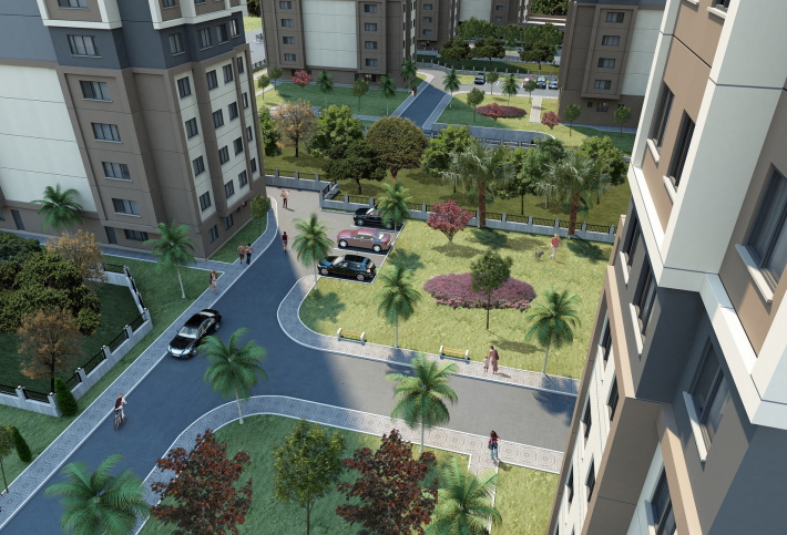 Modern family complex with extensive infrastructure