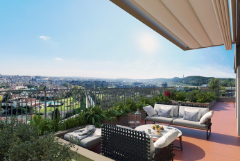 Modern residences with spacious balconies
