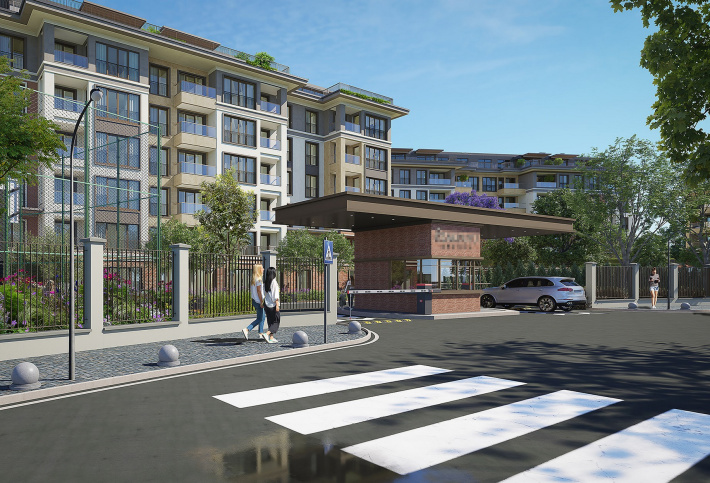 Modern residences with spacious balconies