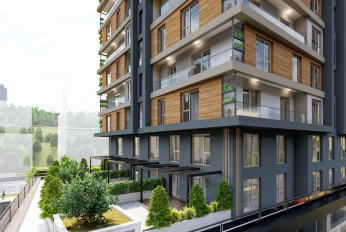 Modern residential complex with infrastructure