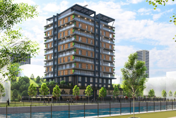 Modern residential complex with infrastructure