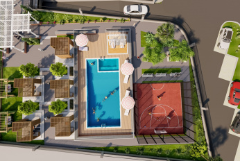 Modern residential complex with infrastructure
