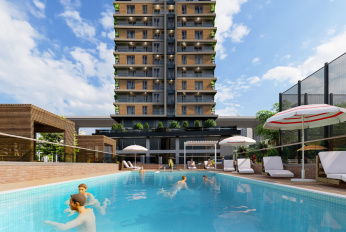Modern residential complex with infrastructure
