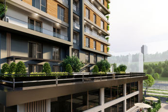 Modern residential complex with infrastructure