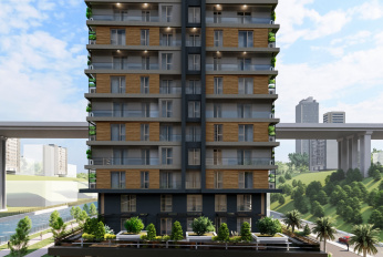 Modern residential complex with infrastructure