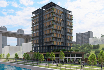 Modern residential complex with infrastructure