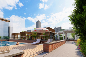 Modern residential complex with infrastructure