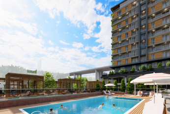 Modern residential complex with infrastructure