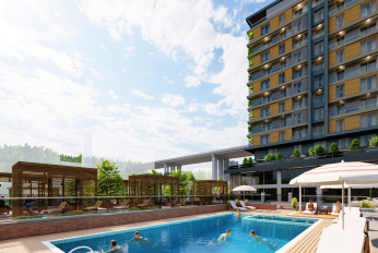 Modern residential complex with infrastructure