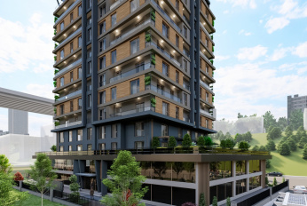 Modern residential complex with infrastructure