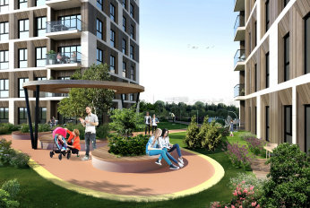 Modern residential complex near the main highways