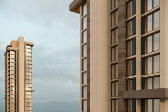 Modern residential complex with sea and forest views