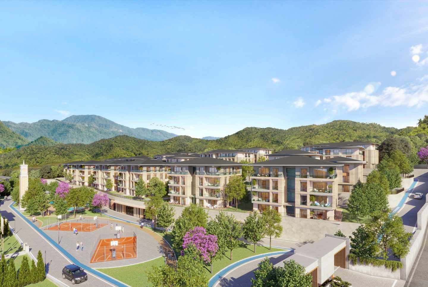 Modern residential quarter with extensive infrastructure