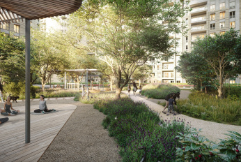 Multifunctional residential quarter with park