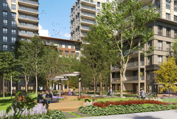 Multifunctional residential quarter with park