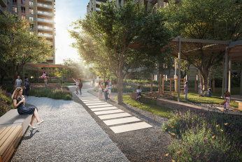 Multifunctional residential quarter with park