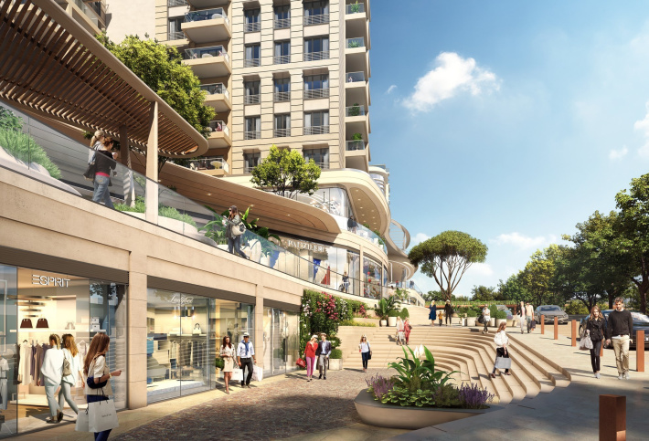 Multifunctional residential quarter with park