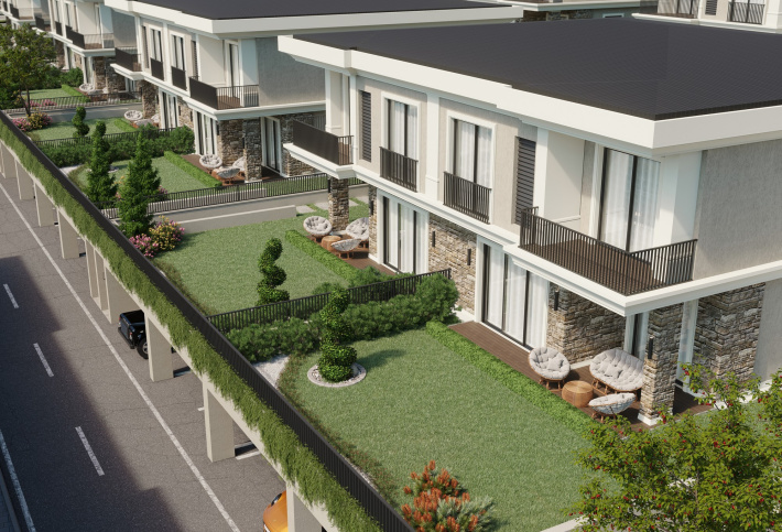 Private complex of villas with their own gardens