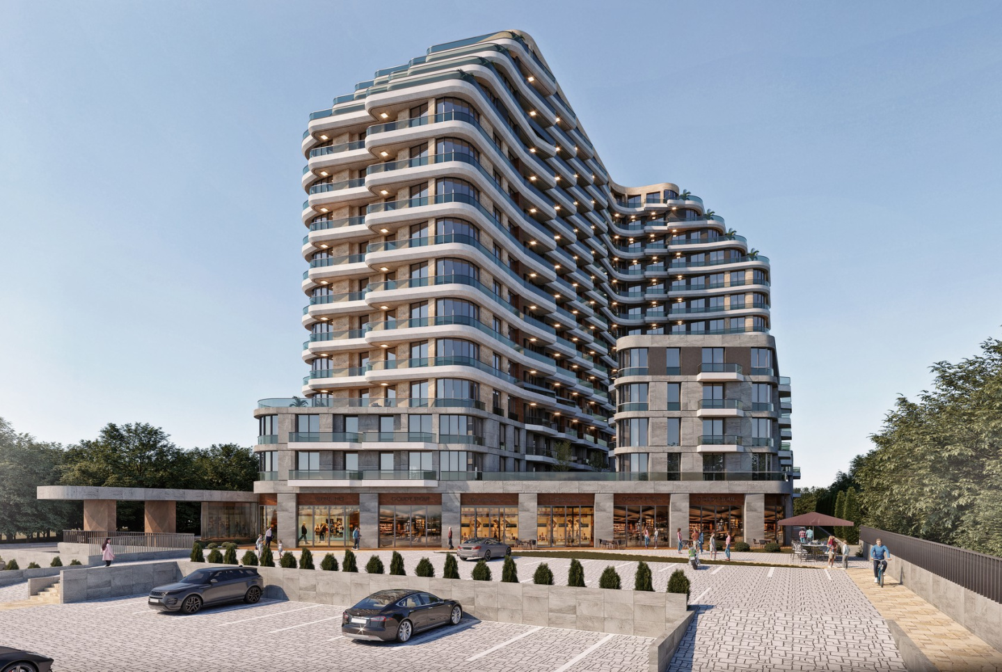 Residential complex with panoramic views and green areas