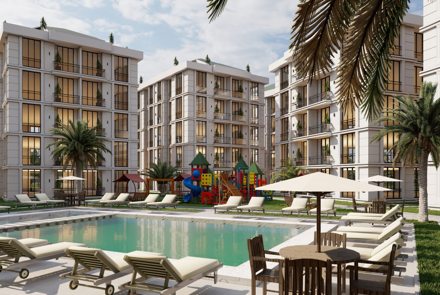 Residential project by the sea with developed infrastructure