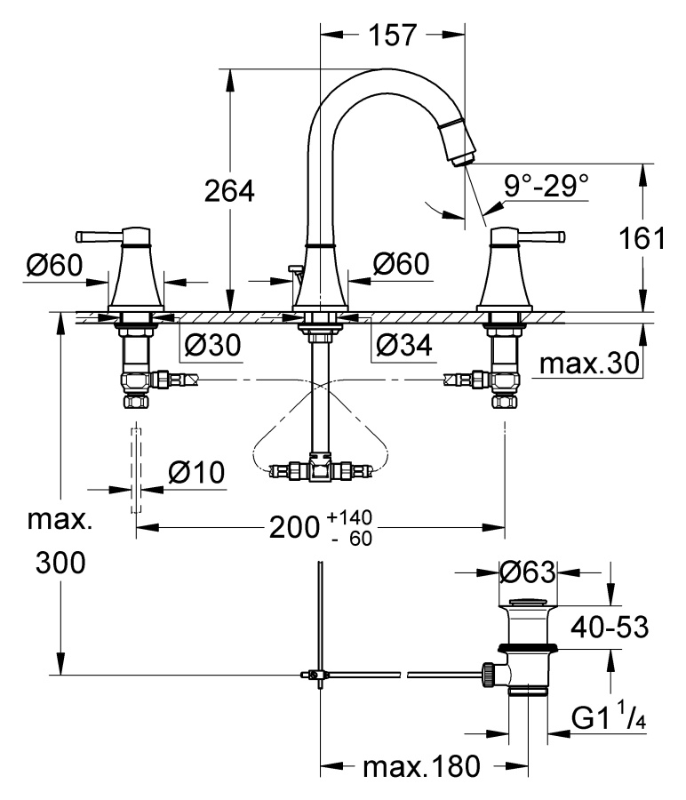 Photo Grohe Grandera 20389IG0 sink mixer