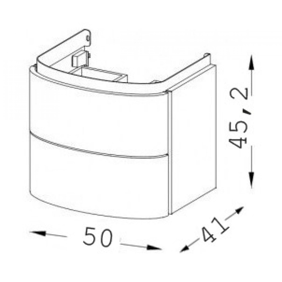 Photo Cube under the sink 50 cm Jacob Delafon Presquile EB1102-N23 ice brown polish