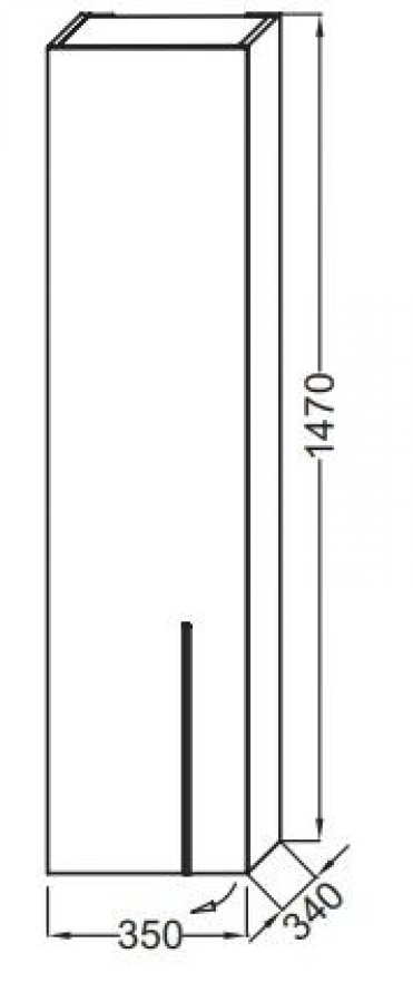 Photo Closet pencil 35x147 cm Jacob Delafon Nouvelle Vague EB3047G-M43 gentle aquamarine
