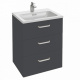 Photo Bathroom under the sink 60 cm Jacob Delafon Vox EB3000-R1-442 curved handles, gray anthracite