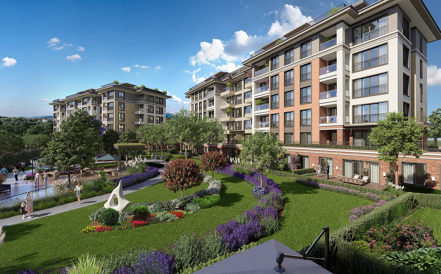 Modern residences with spacious balconies