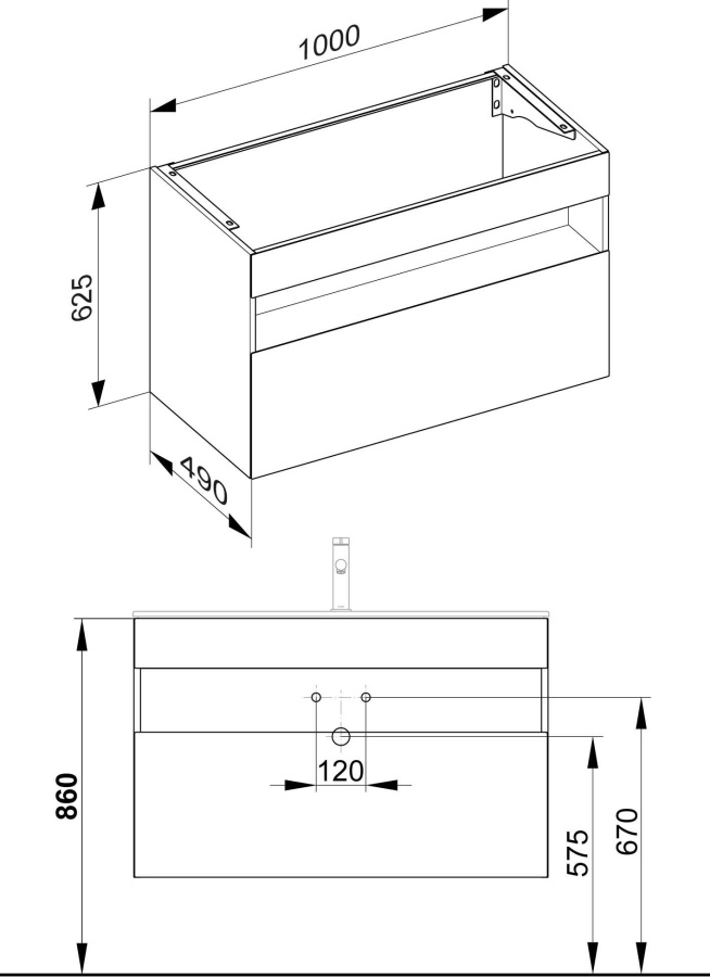 Photo The cabinet under the sink Keuco Stageline 100 32872290000 inox matte