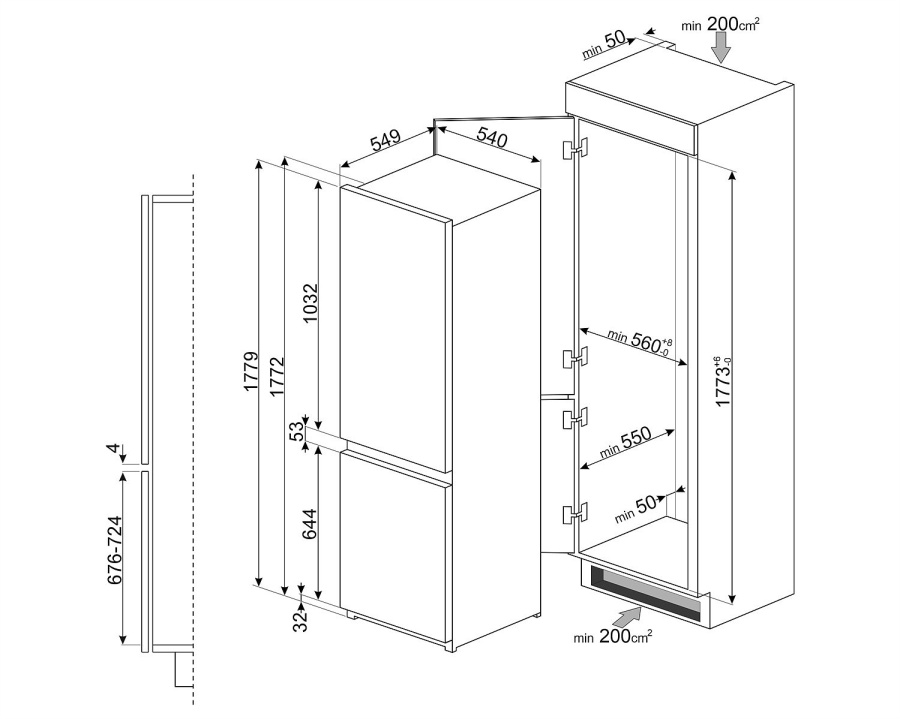 Photo Refrigerator Smeg C8174N3E