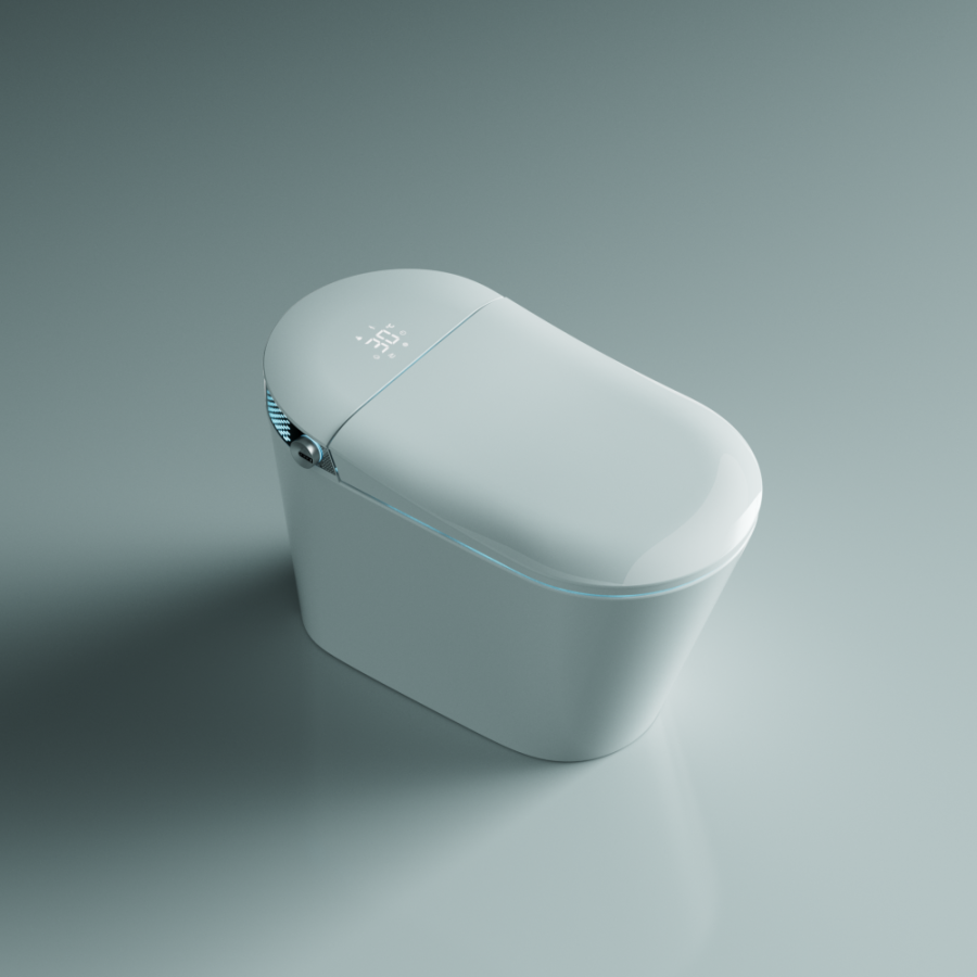 Photo Electronic floor toilet Timo TE-741B white / black