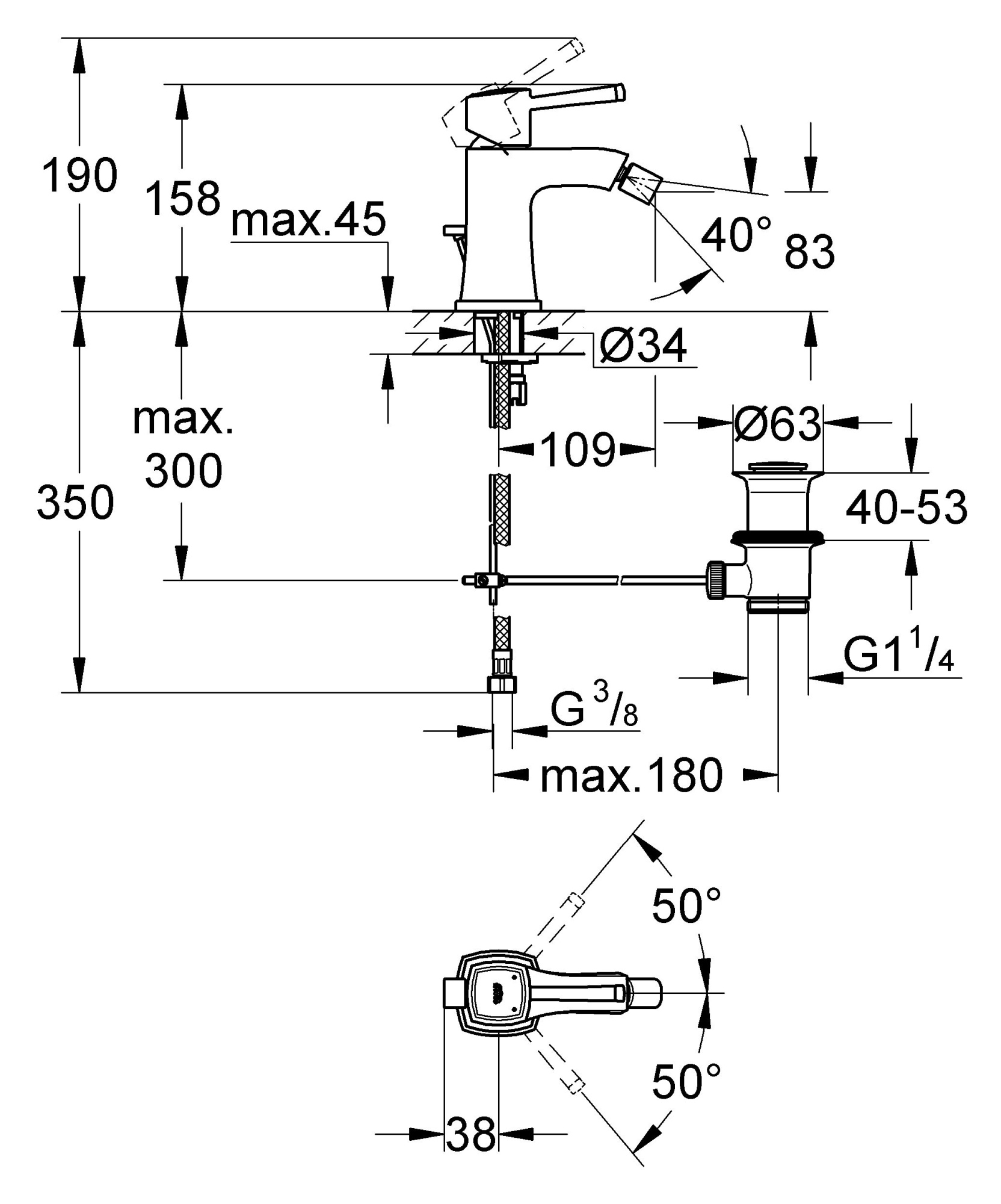 Photo Bidet mixer Grohe Grandera 23315000