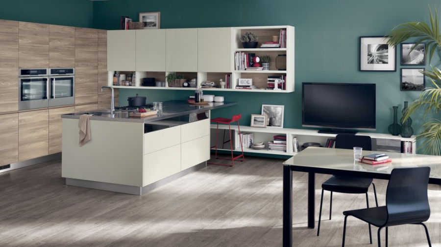Photo Scavolini Motus kitchen corner with island