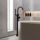Photo Floor mixer Paini Cox 78PZ136LM for bath swivel pouring black matte PVD