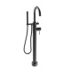 Photo Floor mixer Paini Cox 78PZ136LM for bath swivel pouring black matte PVD