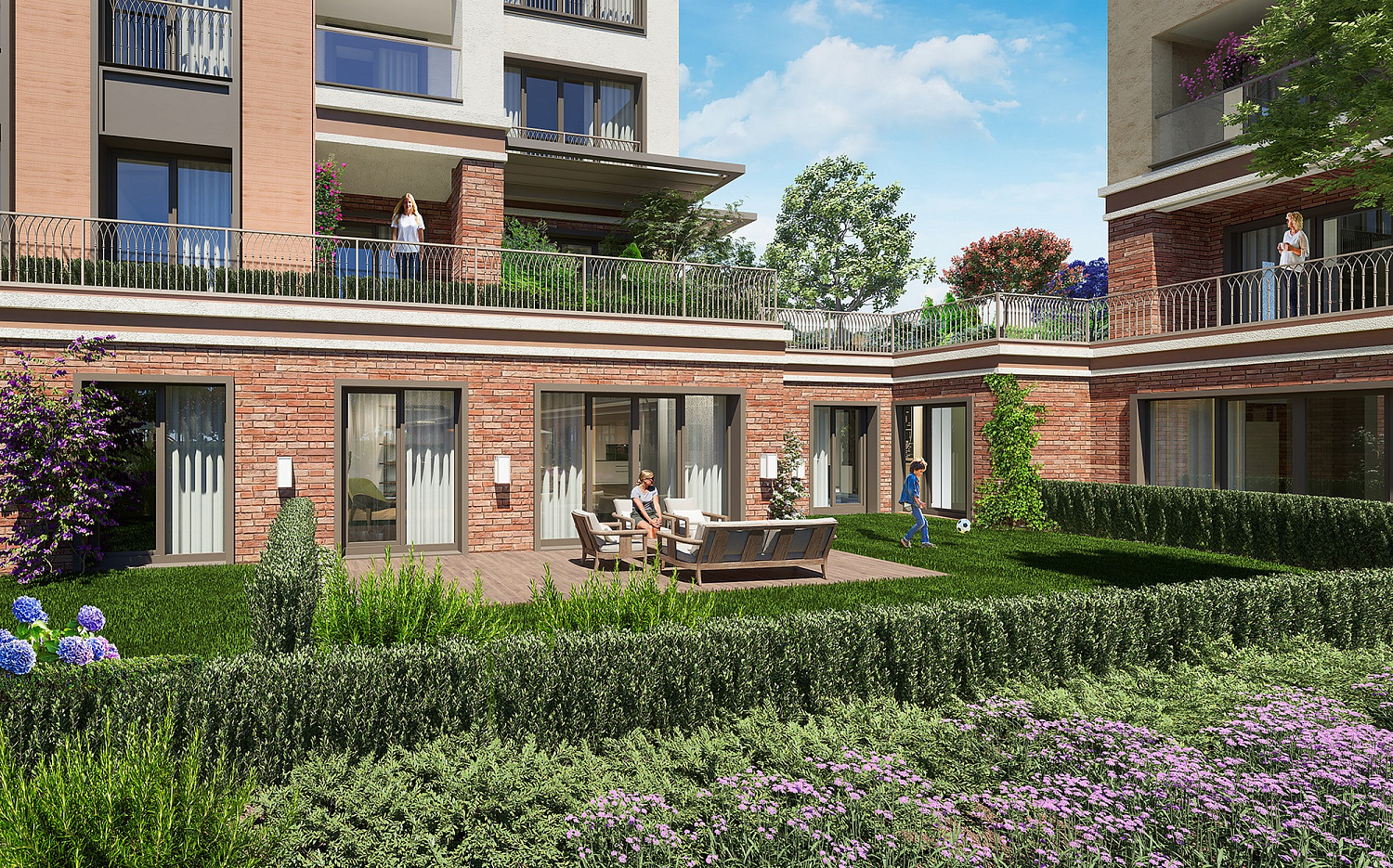 Modern residences with spacious balconies