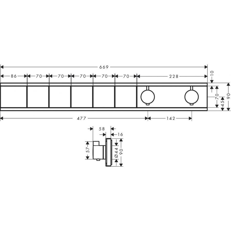 Photo RainSelect 15384000 shower mixer for hidden installation of 5 functions