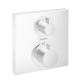 Photo Shower mixer with Ecostat Square thermostat 15714700 hidden installation, for 2 consumers, matte white