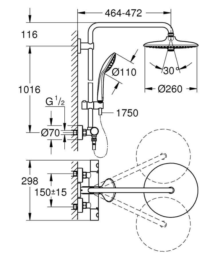 Photo Shower stand GROHE Euphoria System 27615001