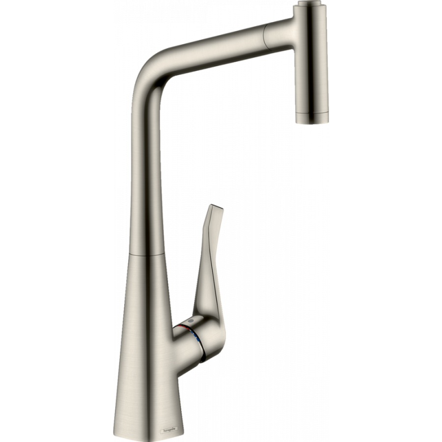 Photo Kitchen mixer hansgrohe Metris M71, 320, 2jet 73801800 with exhaust shower, steel