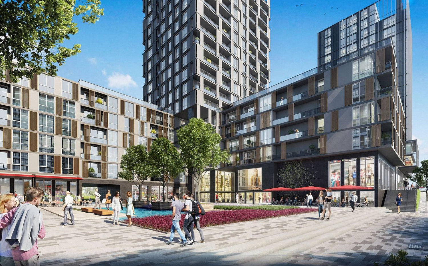 Modern residential quarter with developed infrastructure
