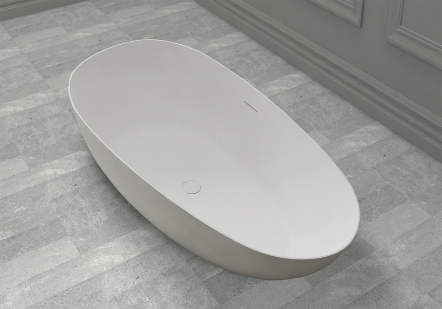 Photo Bath of artificial stone Abber Stein 170x80 AS9611-1.7 white matte
