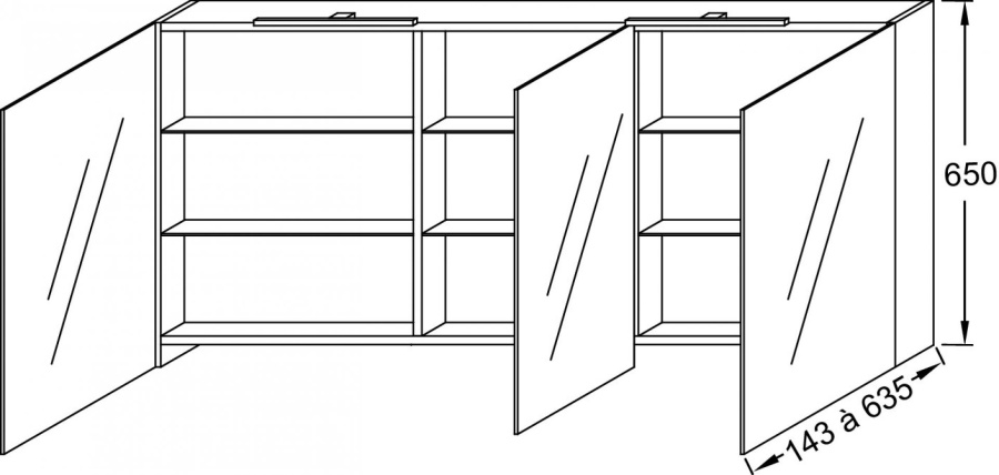 Photo Mirror cabinet 130 cm Jacob Delafon EB1369-N08, matte basalt