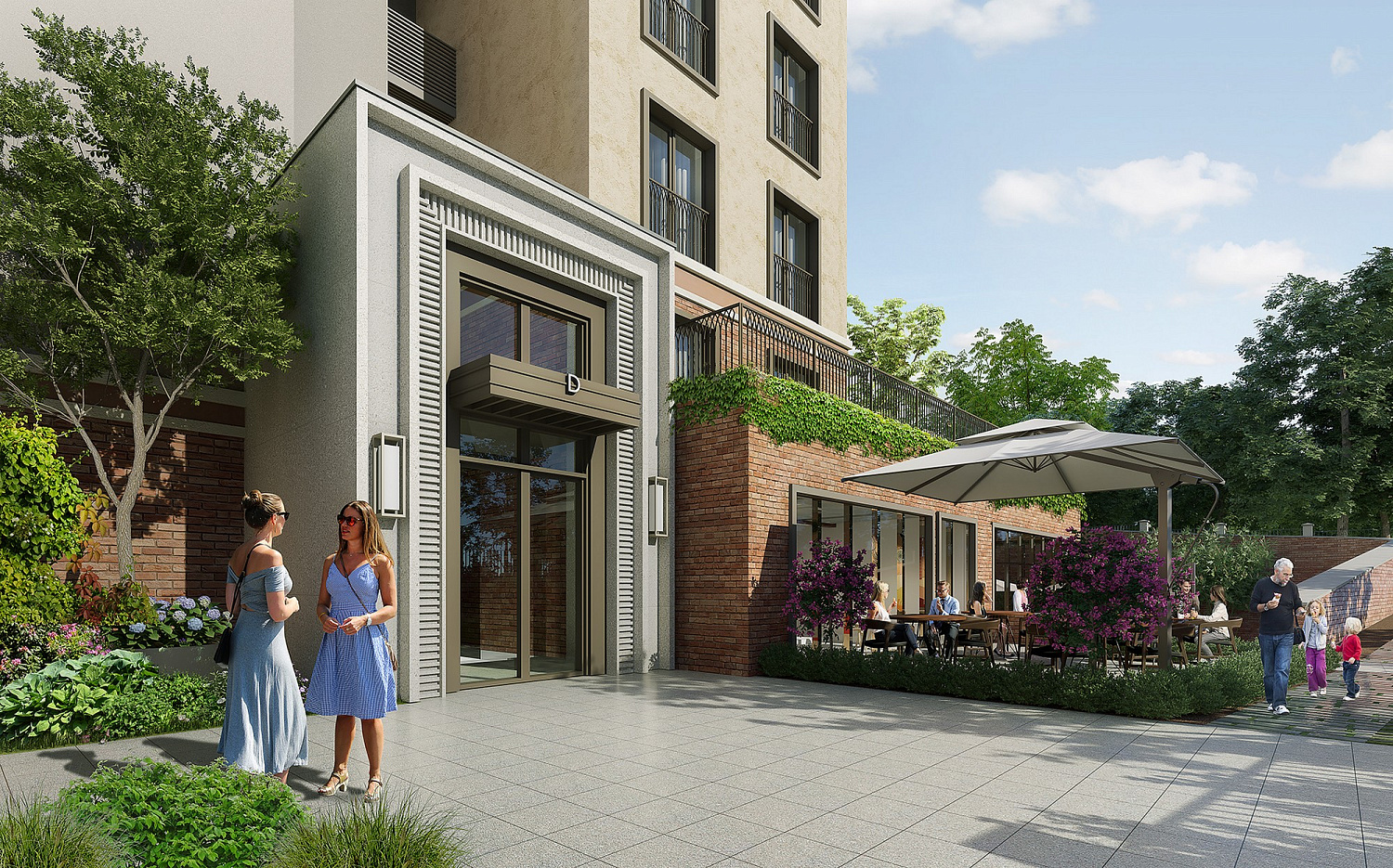 Modern residences with spacious balconies