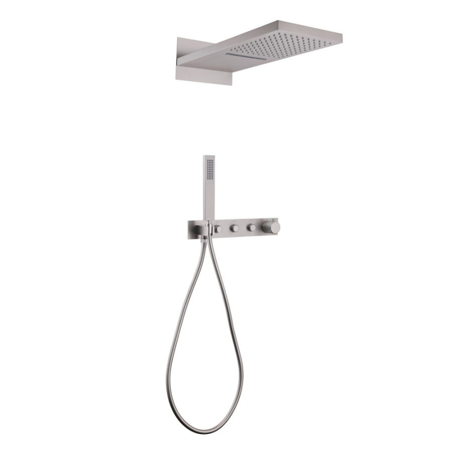 Photo Abber Rund AF8752SP shower kit with satin thermostat