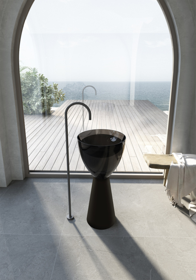Photo Abber Kristall 45 AT2703Onyx-Black sink