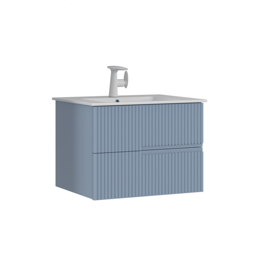 Photo Orka Moonlight sink cabinet 90 5001501 blue matte/white