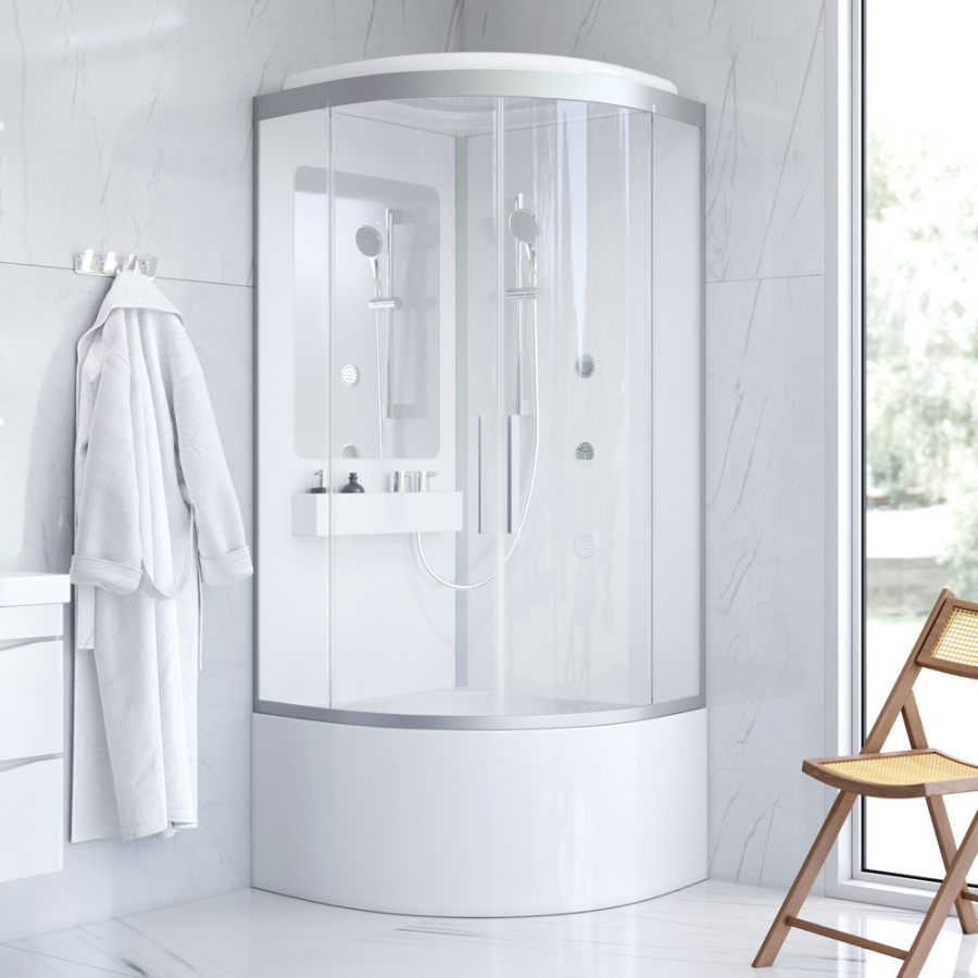 Photo Shower cabin AM.PM Like Deep W80C-019A-090MTA with hydromassage
